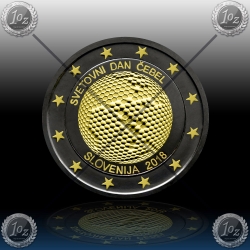 2 EVRO SLOVENIJA 2018 "SVETOVNI DAN ČEBEL" Black Rhodium + 24k Gold